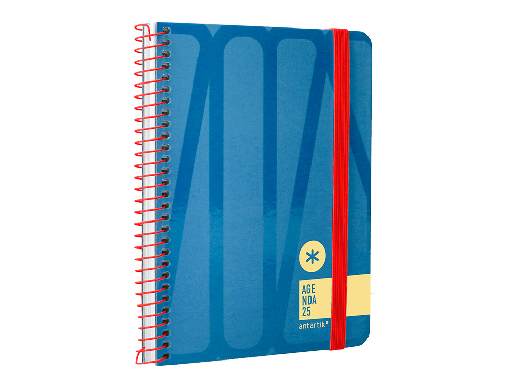 AGENDA ESPIRAL ANTARTIK BOLD A6 2025 SEMANA VISTA COLOR AZUL PAPEL 80 GR