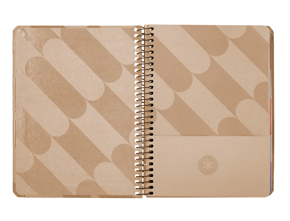 AGENDA ESPIRAL ANTARTIK PATTERN A6+ 2025 SEMANA VISTA COLOR ROSA NUDE PAPEL 80GR