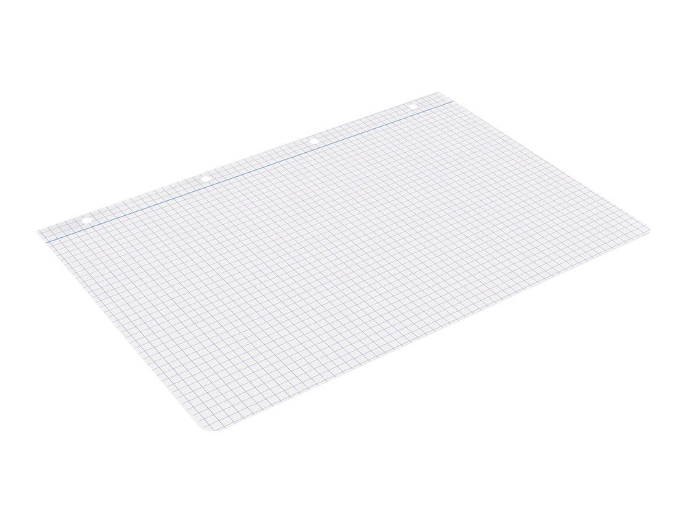 RECAMBIO LIDERPAPEL A4 100 HOJAS PAPEL RECICLADO 100% 80G/M2 CUADRO 4MM CON MARGEN 4 TALADROS