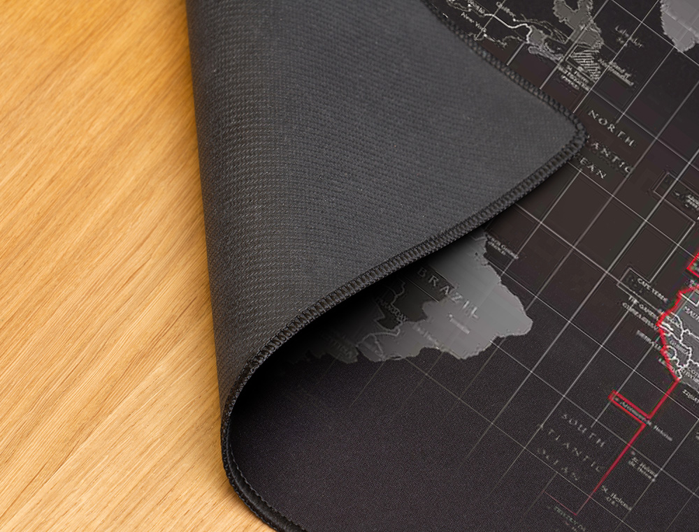 ALFOMBRILLA PARA RATON Q-CONNECT XXL NEGRA CON DISEÑO MAPA DEL MUNDO 900X400 MM