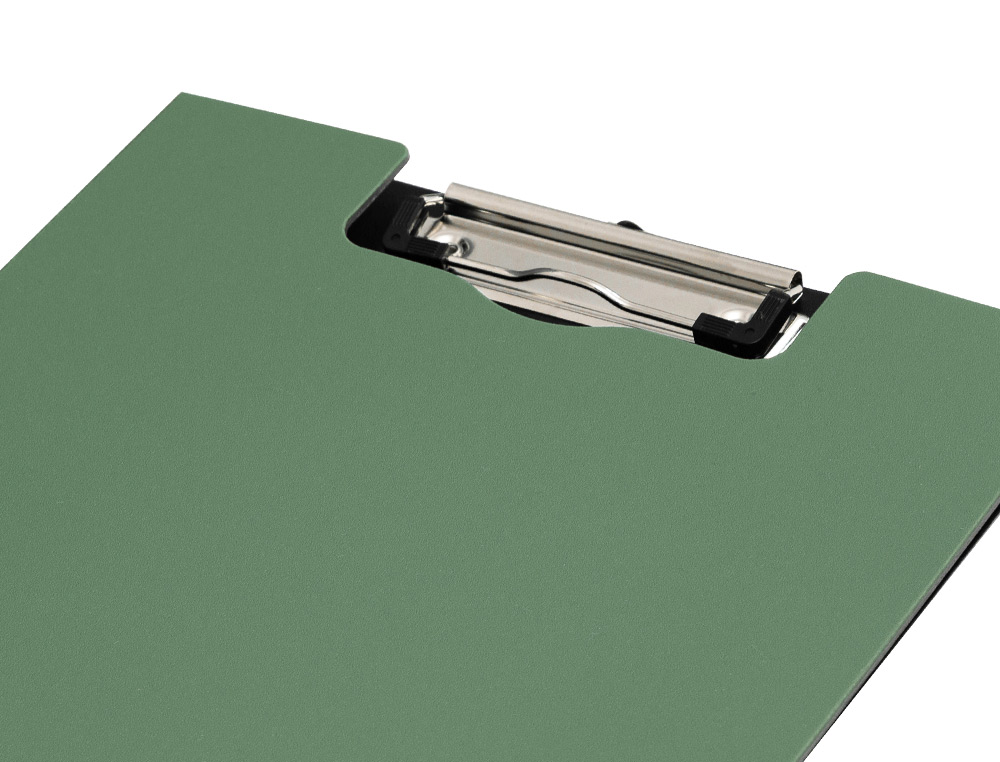 CARPETA Q-CONNECT MINICLIP SUPERIOR DIN A4 PLASTICO 50% RECICLADO VERDE OLIVA GROSOR 2,1 MM