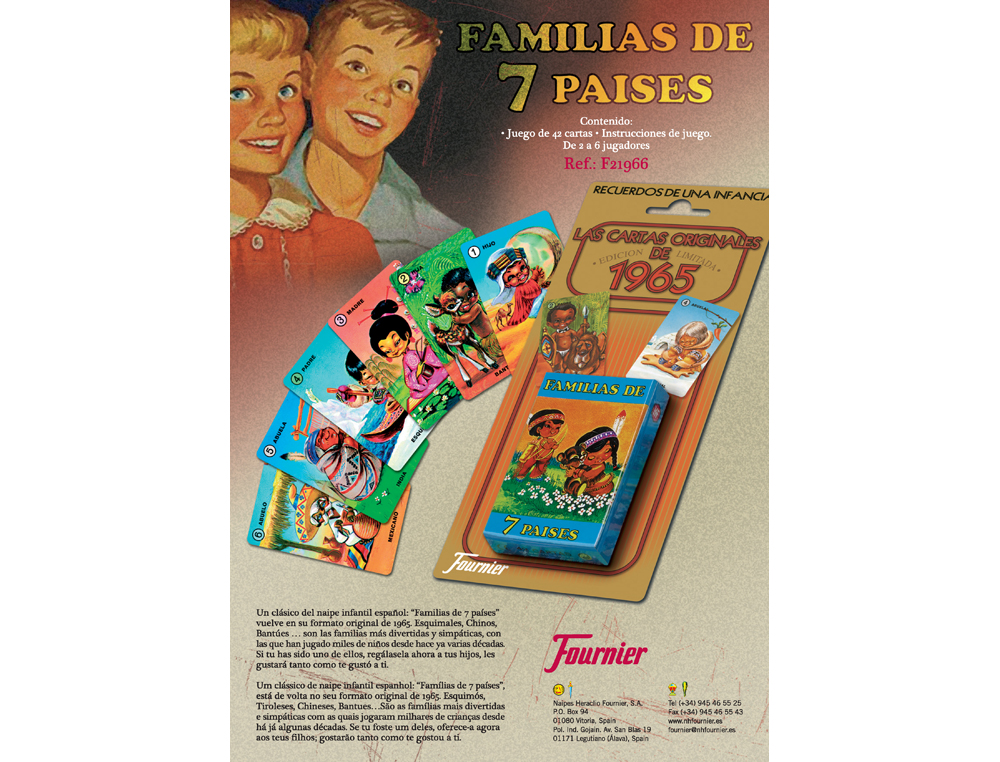 BARAJA DE CARTAS FOURNIER INFANTIL FAMILIAS DE 7 PAISES