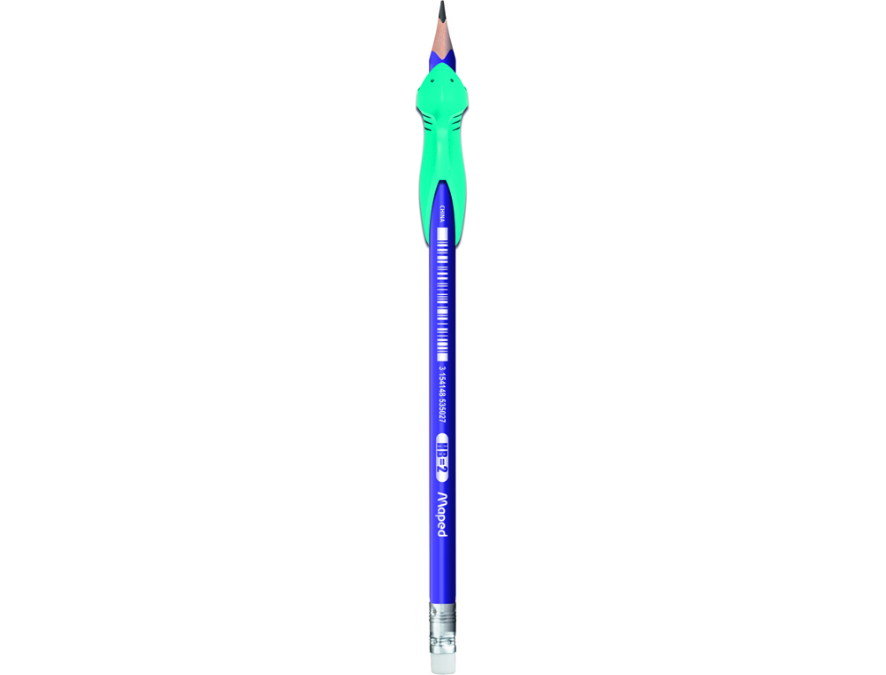 LAPICES DE GRAFITO MAPED HB CON GOMA BORRAR + ADAPTADOR ERGONOMICO CUBILETE DE 22 UNIDADES