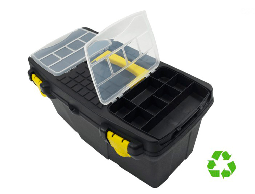 CAJA DE HERRAMIENTAS ARCHIVO 2000 CON BANDEJA ORGANIZADORA Y COMPARTIMENTOS VARIOS POLIPROPILENO RECICLADO 100%