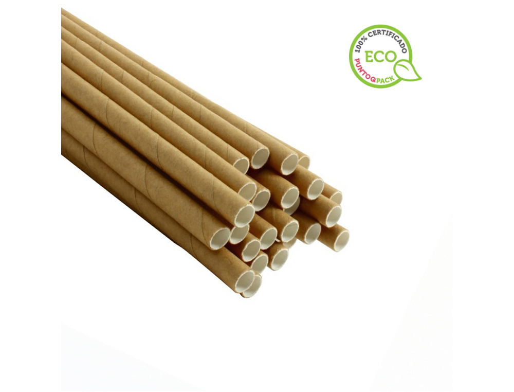 SORBETE BUNZL PAPEL KRAFT MARRON RECICLADO 6X200 MM CAJA DE 100 UNIDADES