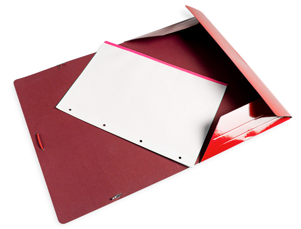 CARPETA LIDERPAPEL GOMAS DIN A3 TRES SOLAPAS CARTON PLASTIFICADO 800 GR COLORES SURTIDOS
