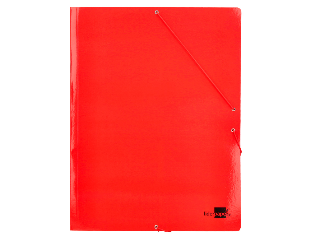 CARPETA LIDERPAPEL GOMAS DIN A3 TRES SOLAPAS CARTON PLASTIFICADO 800 GR COLORES SURTIDOS