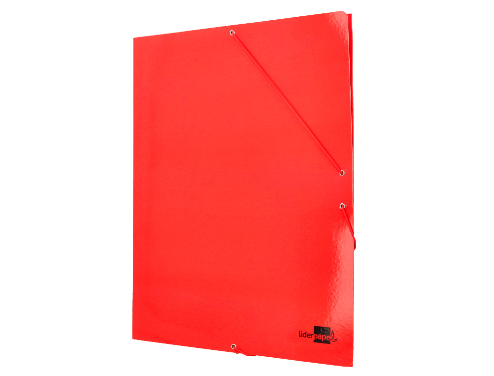 CARPETA LIDERPAPEL GOMAS DIN A3 TRES SOLAPAS CARTON PLASTIFICADO 800 GR COLORES SURTIDOS