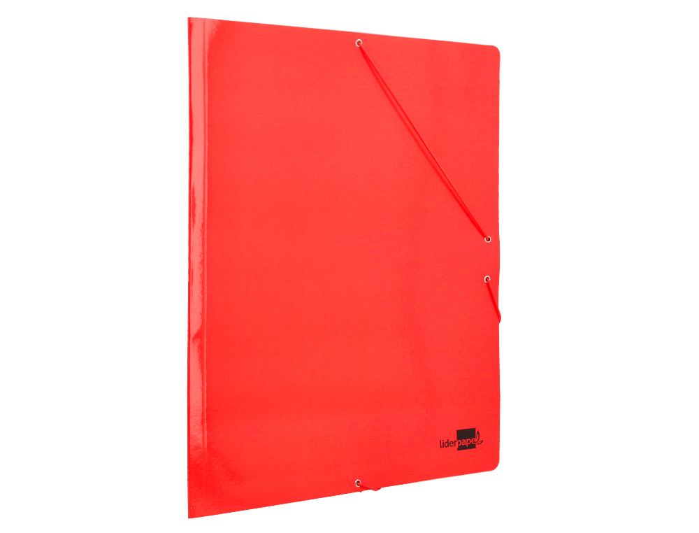 CARPETA LIDERPAPEL GOMAS DIN A3 TRES SOLAPAS CARTON PLASTIFICADO 800 GR COLORES SURTIDOS