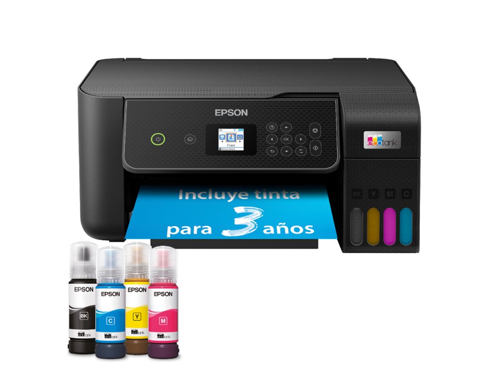 EQUIPO MULTIFUNCION EPSON ECOTANK ET-2870 TINTA COLOR DIN A4 33 PPM NEGRO / 15 PPM COLOR WIFI IMPRESORA ESCANER