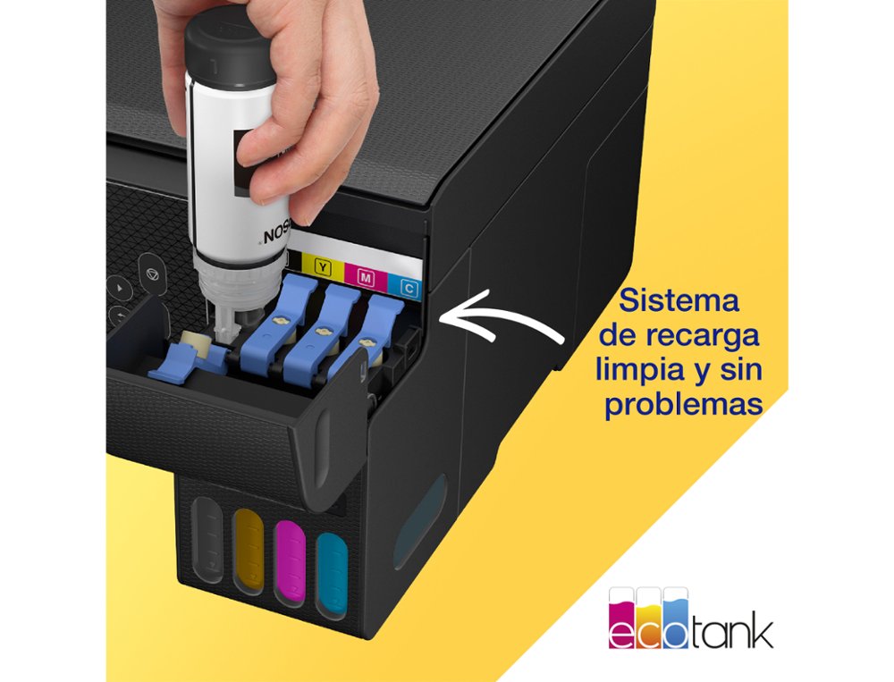 EQUIPO MULTIFUNCION EPSON ECOTANK ET-2870 TINTA COLOR DIN A4 33 PPM NEGRO / 15 PPM COLOR WIFI IMPRESORA ESCANER