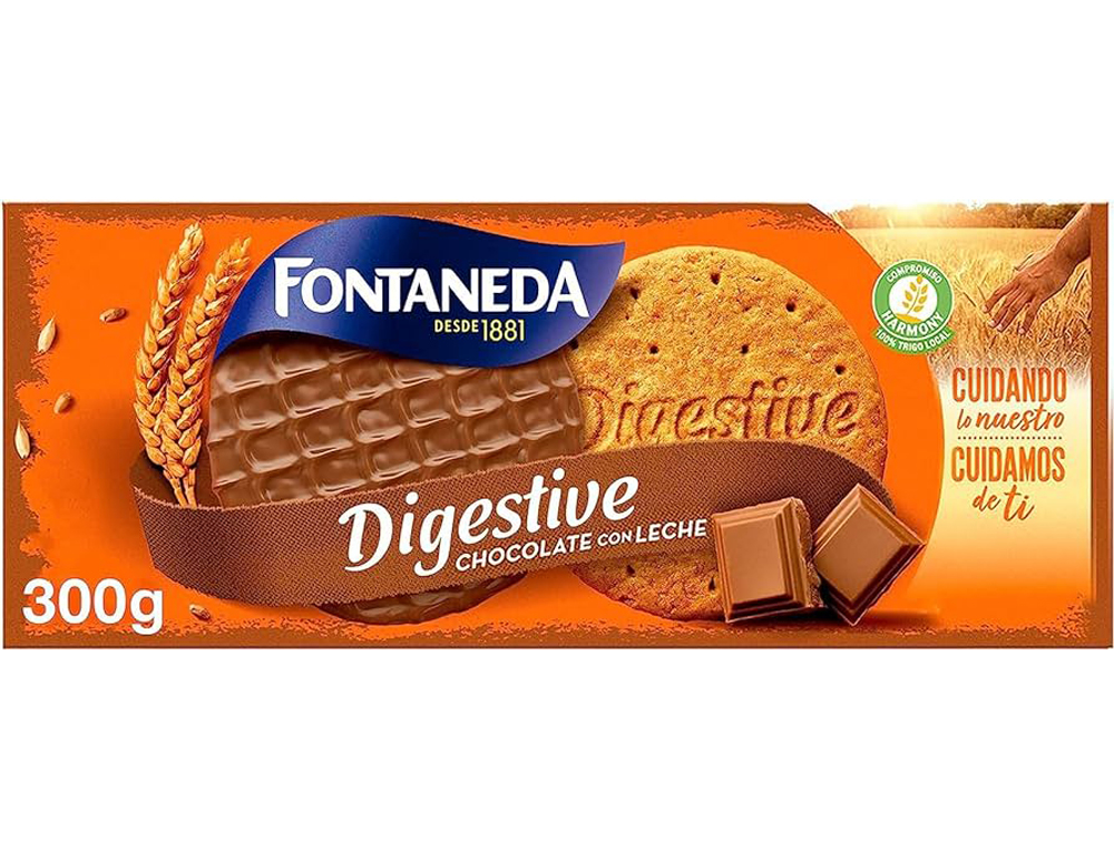 GALLETA FONTANEDA DIGESTIVE CHOCOLATE CON LECHE FIBRA CAJA DE 300 GR