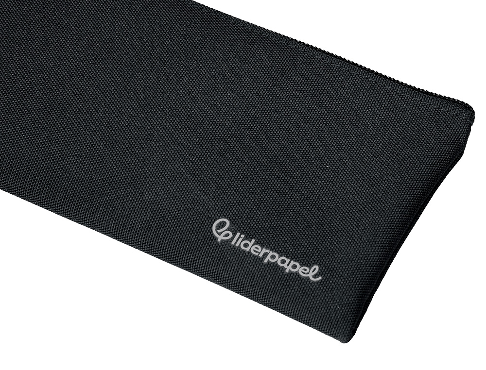 ESTUCHE PORTATODO LIDERPAPEL PLANO ANCHO UNA CREMALLERA 200X100 MM NEGRO
