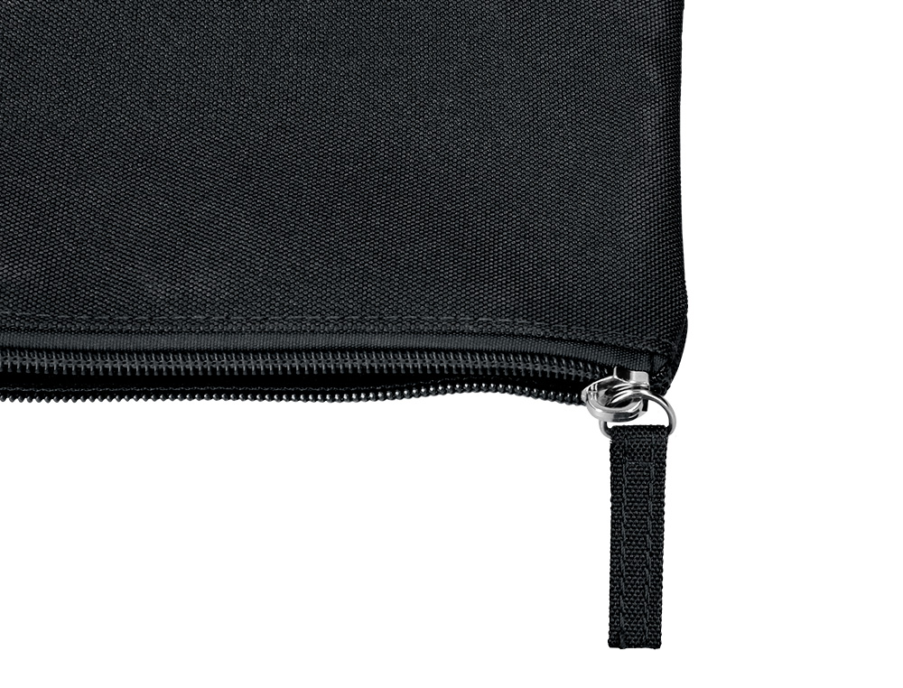 ESTUCHE PORTATODO LIDERPAPEL PLANO ANCHO UNA CREMALLERA 200X100 MM NEGRO