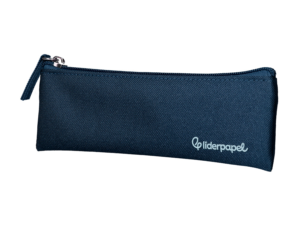 ESTUCHE PORTATODO LIDERPAPEL PLANO ESTRECHO UNA CREMALLERA 200X60 MM AZUL MARINO