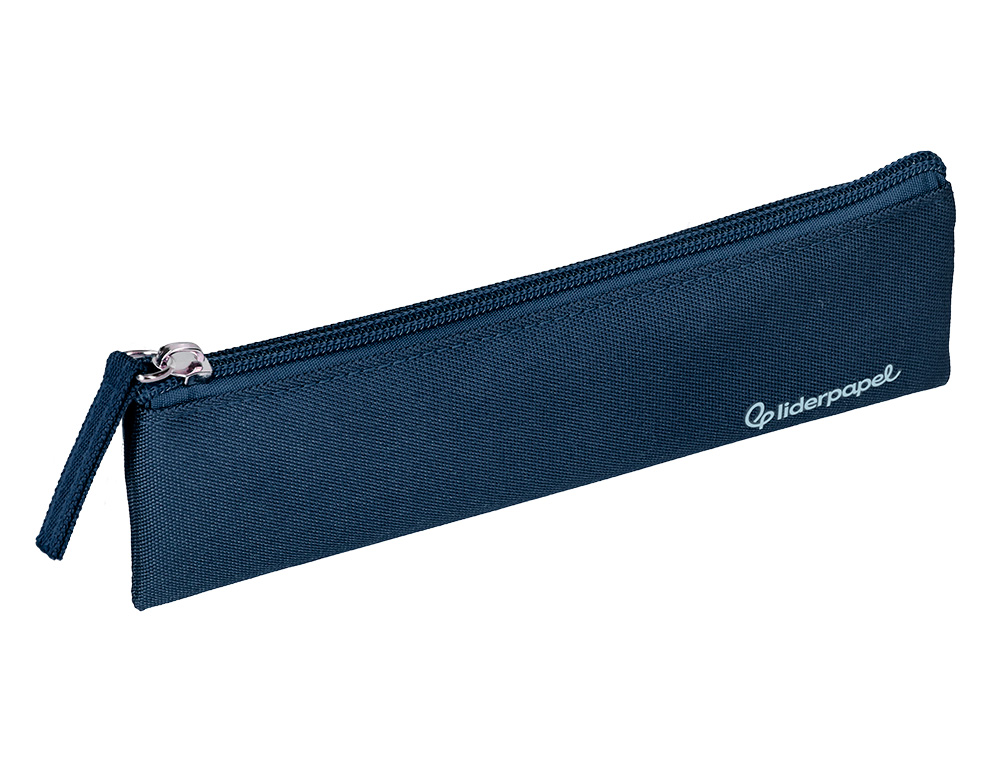 ESTUCHE PORTATODO LIDERPAPEL PLANO ESTRECHO UNA CREMALLERA 200X60 MM AZUL MARINO