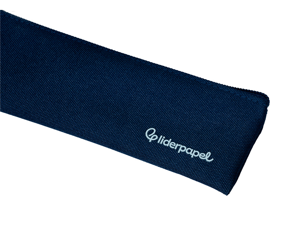ESTUCHE PORTATODO LIDERPAPEL PLANO ESTRECHO UNA CREMALLERA 200X60 MM AZUL MARINO