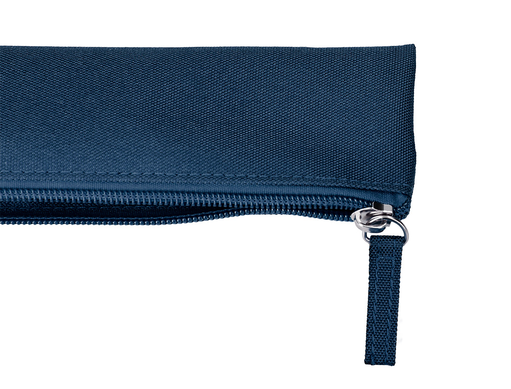 ESTUCHE PORTATODO LIDERPAPEL PLANO ESTRECHO UNA CREMALLERA 200X60 MM AZUL MARINO