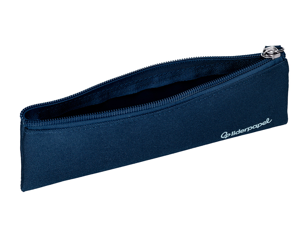 ESTUCHE PORTATODO LIDERPAPEL PLANO ESTRECHO UNA CREMALLERA 200X60 MM AZUL MARINO