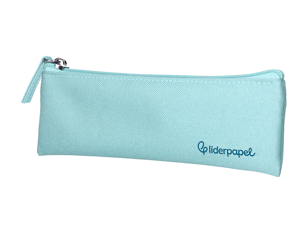 ESTUCHE PORTATODO LIDERPAPEL PLANO ESTRECHO UNA CREMALLERA 200X60 MM AZUL CELESTE