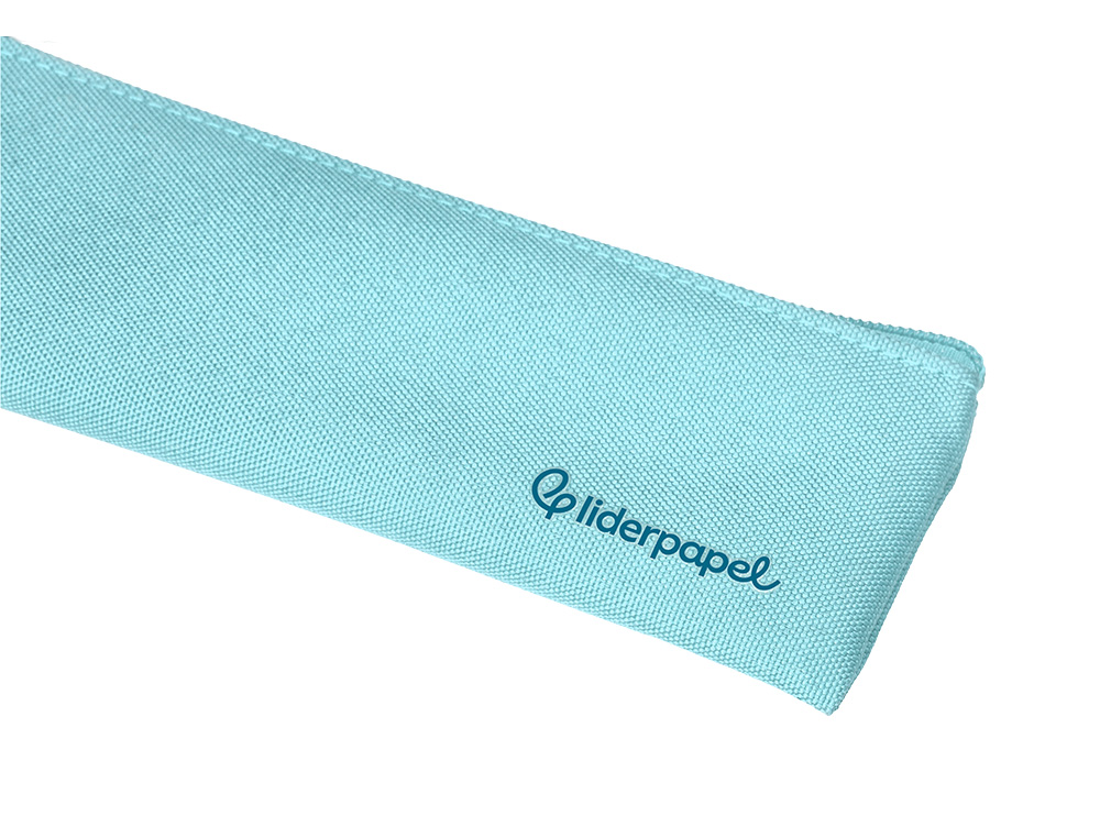 ESTUCHE PORTATODO LIDERPAPEL PLANO ESTRECHO UNA CREMALLERA 200X60 MM AZUL CELESTE
