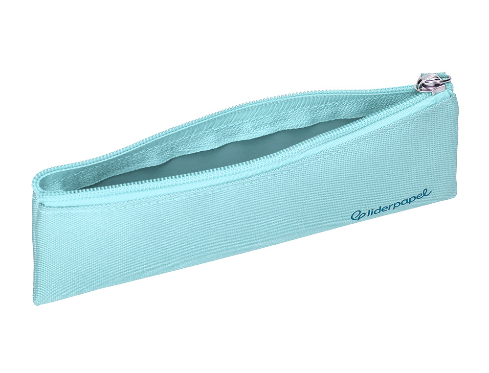 ESTUCHE PORTATODO LIDERPAPEL PLANO ESTRECHO UNA CREMALLERA 200X60 MM AZUL CELESTE
