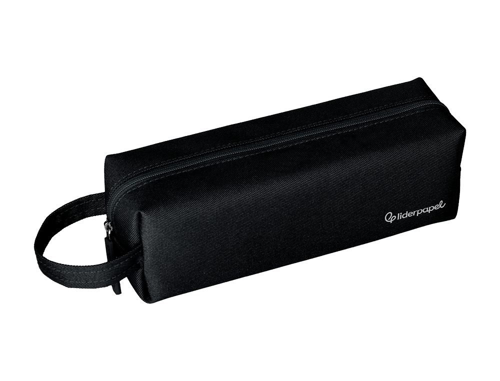 ESTUCHE PORTATODO LIDERPAPEL CLASSIC RECTANGULAR CON ASA 210X70MM NEGRO