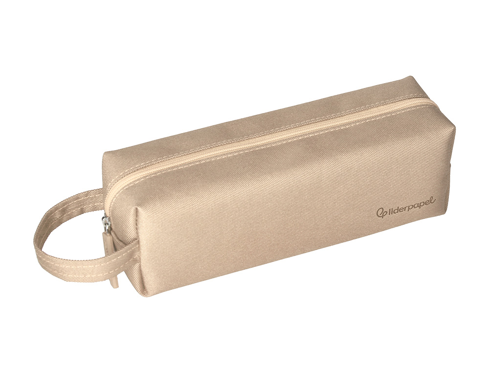 ESTUCHE PORTATODO LIDERPAPEL CLASSIC RECTANGULAR CON ASA 210X70MM CREMA