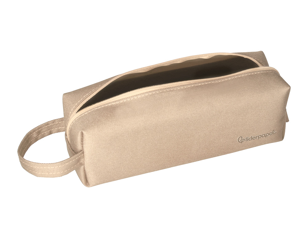 ESTUCHE PORTATODO LIDERPAPEL CLASSIC RECTANGULAR CON ASA 210X70MM CREMA