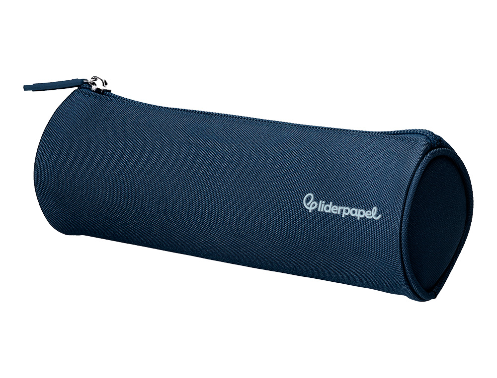 ESTUCHE PORTATODO LIDERPAPEL CLASSIC CILINDRICO ANCHO 210X70MM AZUL MARINO