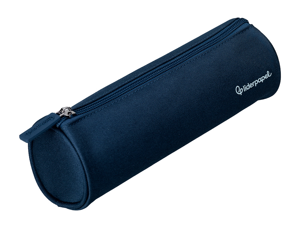 ESTUCHE PORTATODO LIDERPAPEL CLASSIC CILINDRICO ANCHO 210X70MM AZUL MARINO