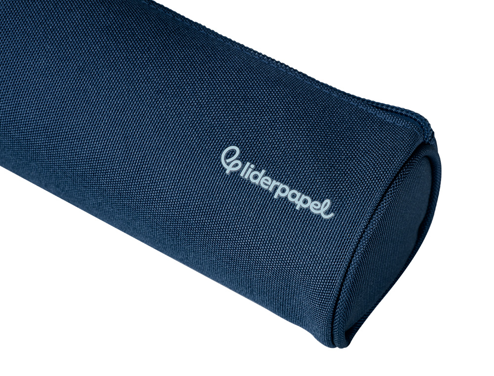 ESTUCHE PORTATODO LIDERPAPEL CLASSIC CILINDRICO ANCHO 210X70MM AZUL MARINO