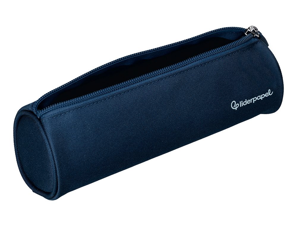 ESTUCHE PORTATODO LIDERPAPEL CLASSIC CILINDRICO ANCHO 210X70MM AZUL MARINO