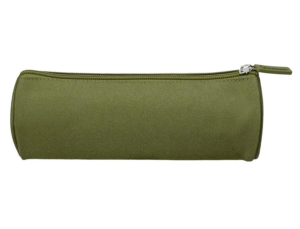 ESTUCHE PORTATODO LIDERPAPEL CLASSIC CILINDRICO ANCHO 210X70MM VERDE MILITAR