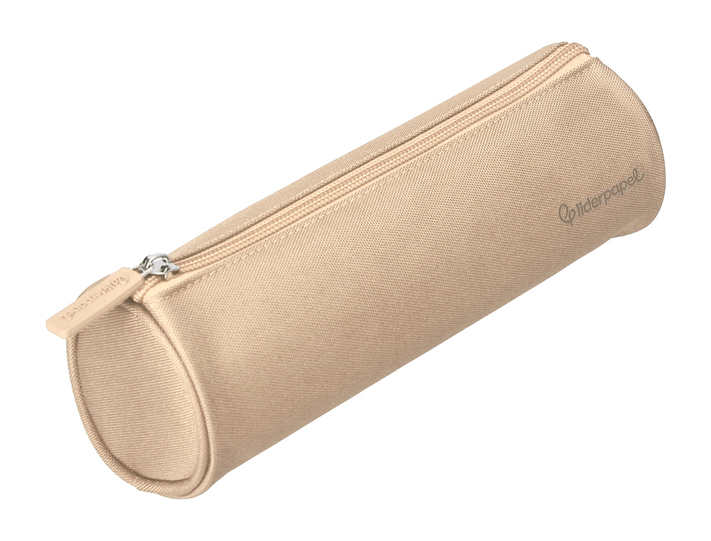 ESTUCHE PORTATODO LIDERPAPEL CLASSIC CILINDRICO ANCHO 210X70MM CREMA