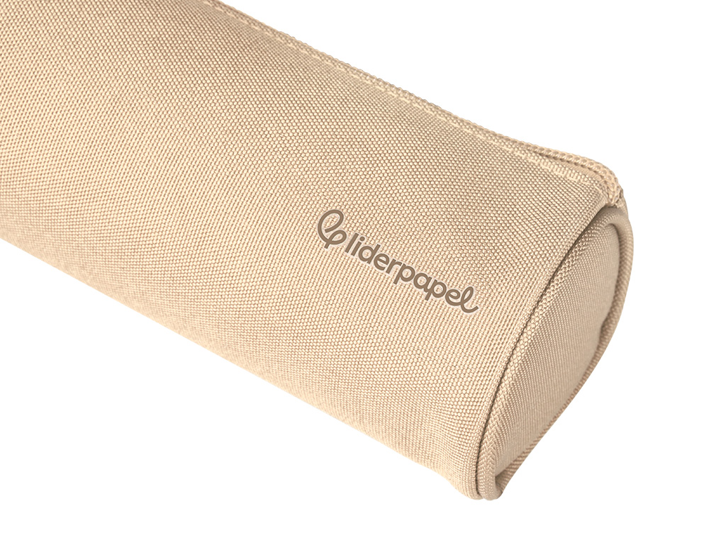 ESTUCHE PORTATODO LIDERPAPEL CLASSIC CILINDRICO ANCHO 210X70MM CREMA