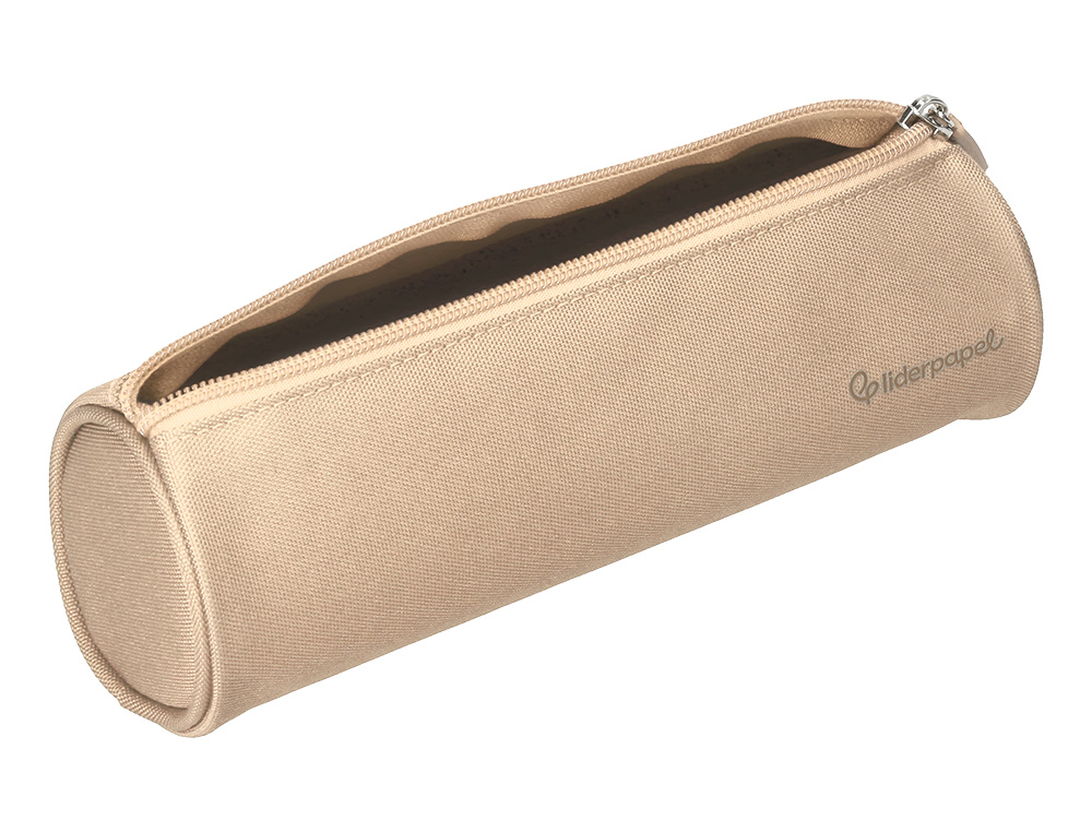 ESTUCHE PORTATODO LIDERPAPEL CLASSIC CILINDRICO ANCHO 210X70MM CREMA