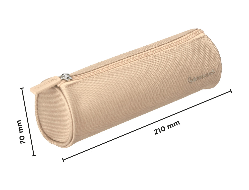 ESTUCHE PORTATODO LIDERPAPEL CLASSIC CILINDRICO ANCHO 210X70MM CREMA
