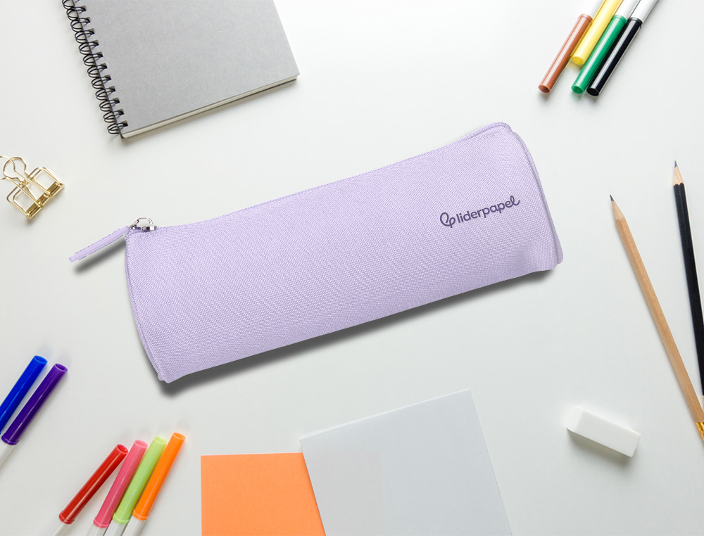 ESTUCHE PORTATODO LIDERPAPEL CLASSIC CILINDRICO ANCHO 210X70MM LILA