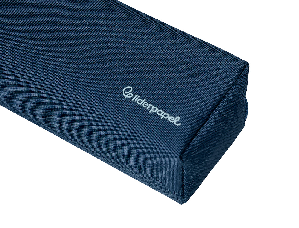 ESTUCHE PORTATODO LIDERPAPEL CLASSIC RECTANGULAR CON ASA 2 CREMALLERAS 210 X80MM AZUL MARINO