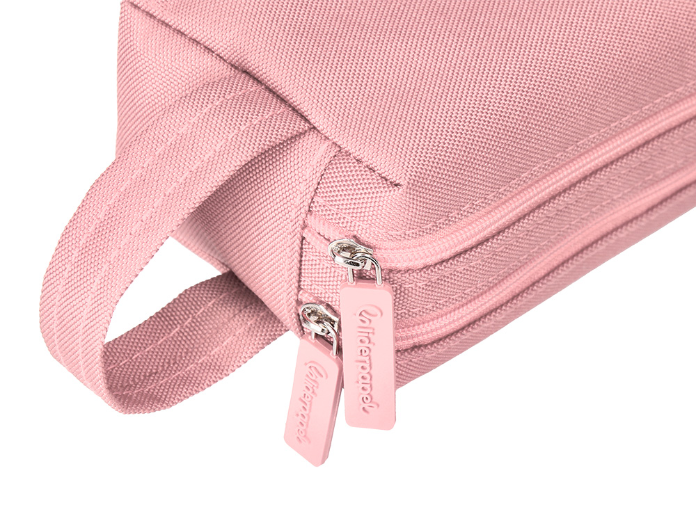 ESTUCHE PORTATODO LIDERPAPEL CLASSIC RECTANGULAR CON ASA 2 CREMALLERAS 210 X80MM ROSA