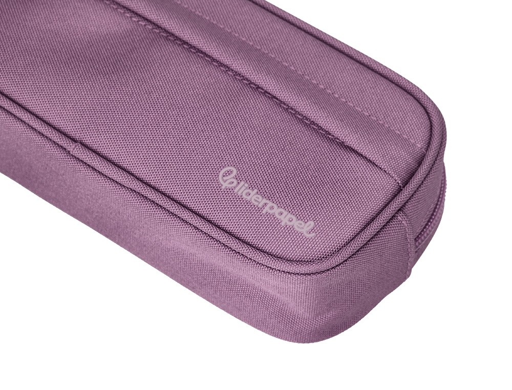 ESTUCHE PORTATODO LIDERPAPEL CLASSIC OVALADO 2 CREMALLERAS CON BOLSILLO DELANTERO 210X90MM MORADO EMPOLVADO