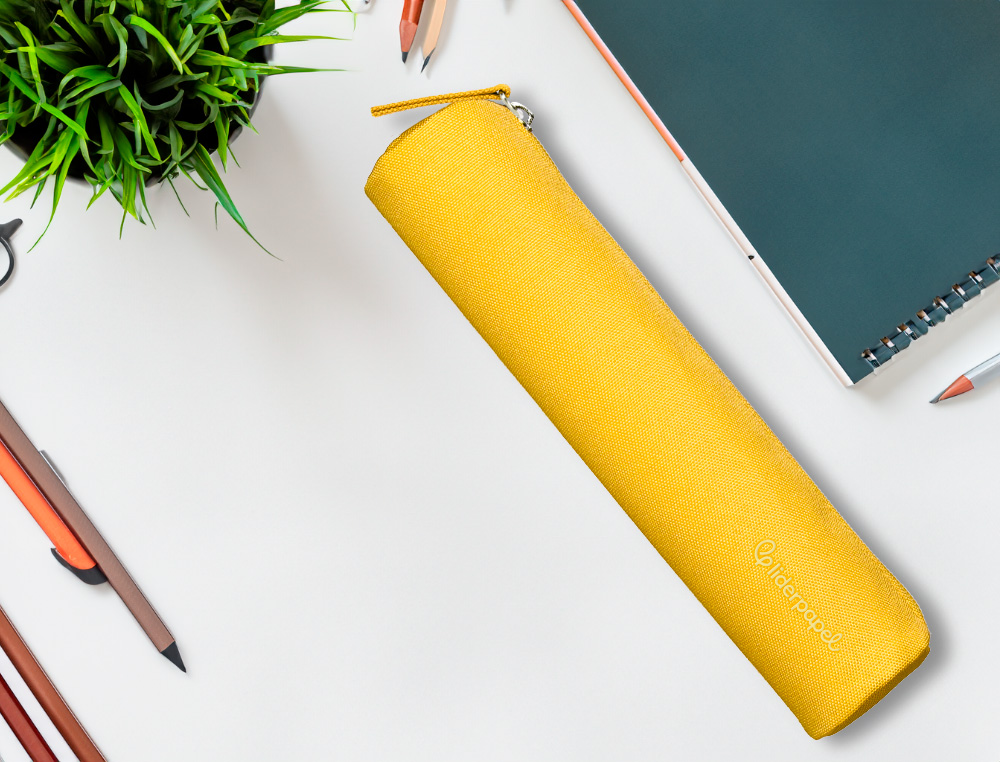 ESTUCHE PORTATODO LIDERPAPEL SLIM CILINDRICO 220X45MM AMARILLO
