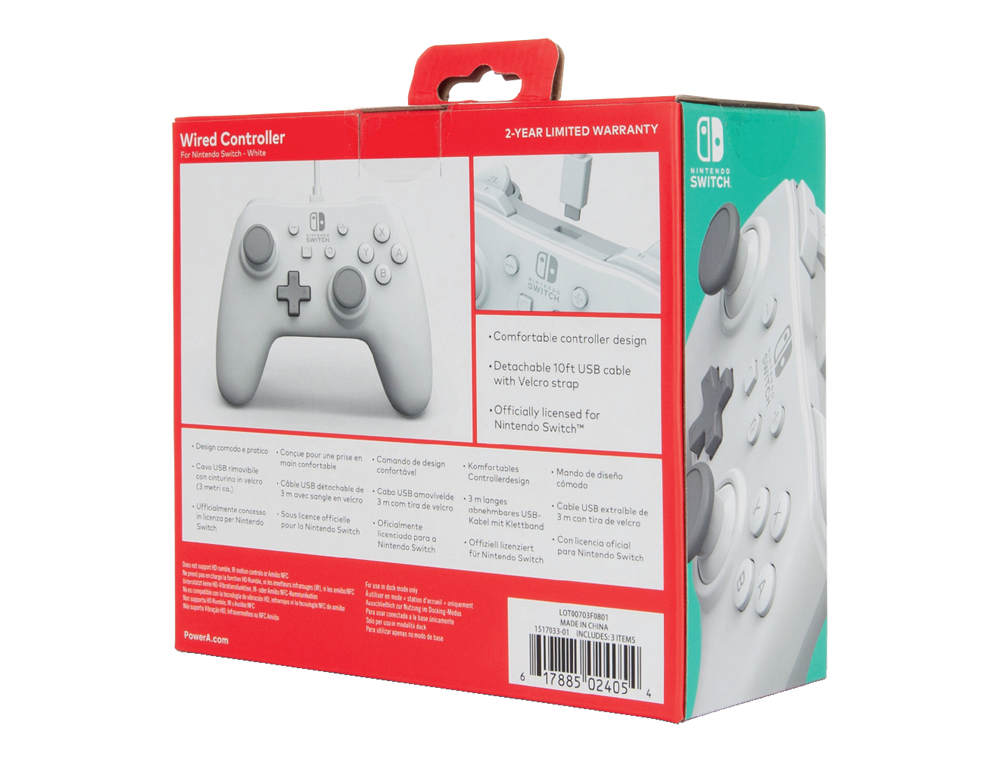 MANDO POWER A CON CABLE PARA NINTENDO SWITCH BLANCO