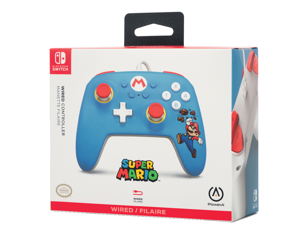 MANDO POWER A CON CABLE PARA PARA NINTENDO SWITCH MARIO BRICK BREAKER