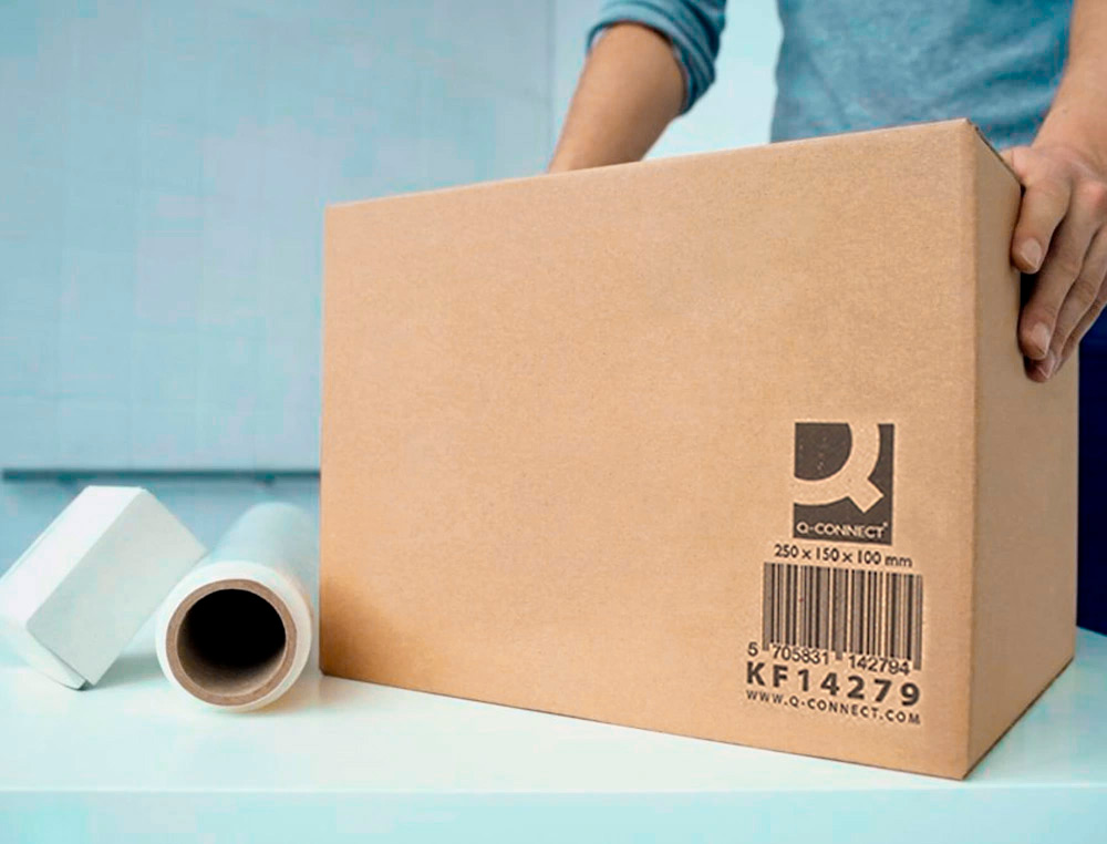 CAJA PARA EMBALAR Q-CONNECT AMERICANA CARTON RECICLADO CANAL SIMPLE 5 MM COLOR KRAFT 250X150X100 MM