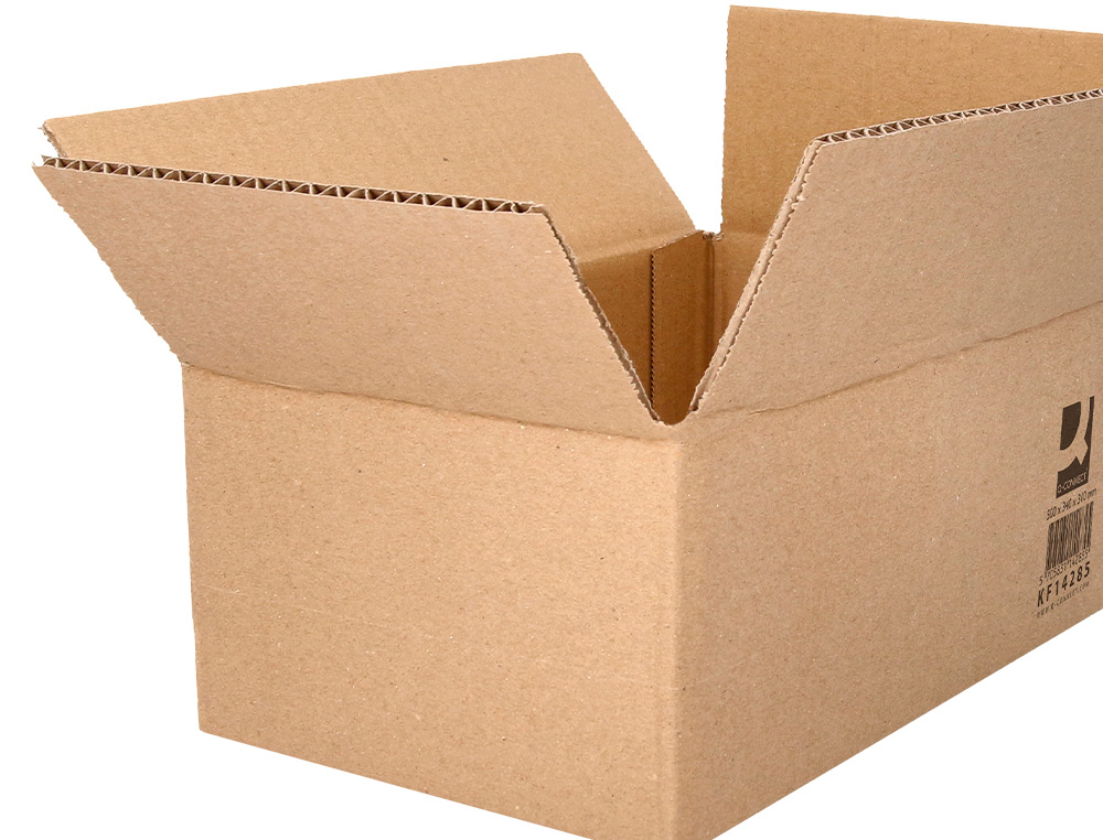 CAJA PARA EMBALAR Q-CONNECT AMERICANA ULTRA RESISTENTE CARTON RECICLADO CANAL DOBLE 7MM COLOR KRAFT 500X340X310 MM