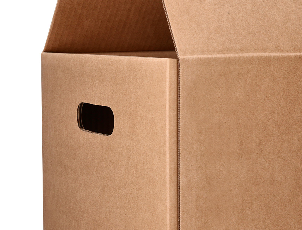 CAJA PARA EMBALAR Q-CONNECT AMERICANA ULTRA RESISTENTE CON ASAS CARTON CANAL DOBLE 7 MM COLOR KRAFT 700X440X330 MM