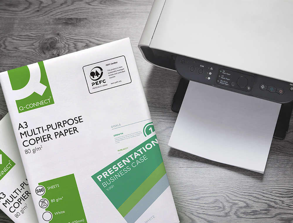 PAPEL FOTOCOPIADORA Q-CONNECT ECONOMY DIN A3 80 GRAMOS PAQUETE DE 500 HOJAS
