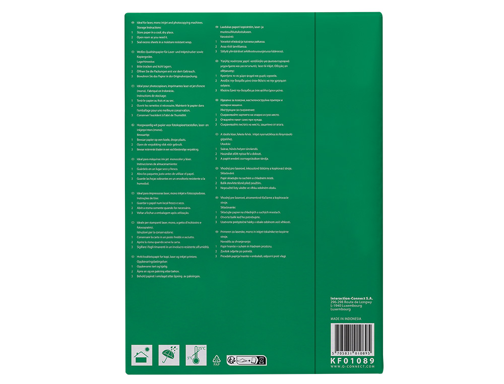 PAPEL FOTOCOPIADORA Q-CONNECT ECONOMY DIN A3 80 GRAMOS PAQUETE DE 500 HOJAS